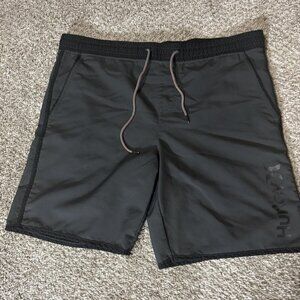 Hurley Shorts Mens 34 Gray Bermuda Microfiber Drawstring Pockets Beach